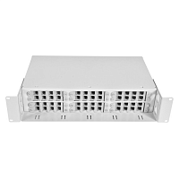 Оптический бокс (кросс) 19" с полкой (площадкой), 2U, до 48 портов