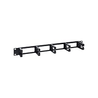 Кабельный органайзер TERACOM PRO 1U с 5 пластиковыми кольцами чёрный