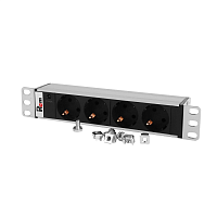 Гор блок розеток Rem-10, 1×10A, инд, 4S, 10", вход C14