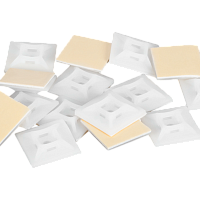 Основание NIKOMAX для стяжек, самоклеящееся, размер 20х20мм, с двумя крепежными отверстиями 2,9 мм, белое, уп-ка 100шт.