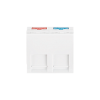 Вставка NIKOMAX, французский формат Mosaic, 45x45мм, 2 порта, под модули Keystone, наклонная, со шторками, белая