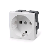 Розетка электрическая Mosaic 45x45, нем. ст., 2K+3, 16A, белая (в сборе)