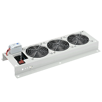 ITK Вентиляторная панель с выключателем и термостатом 3 модуля серая