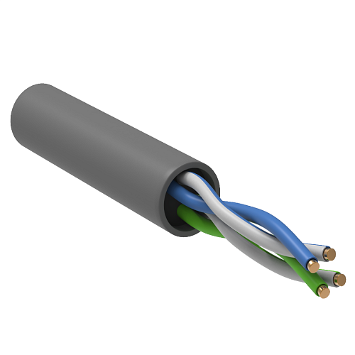 Каб. в. п. U/UTP кат. 5E 2 пары PVC 1м сер. GENERICA