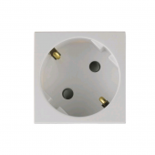 Розетка 2к+З с защитными шторками (45х45) , белая