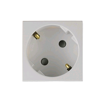 Розетка 2к+З с защитными шторками (45х45) , белая