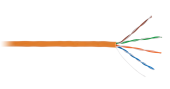 Кабель NETLAN U/UTP 4 пары, Кат.5e (Класс D), 100МГц, одножильный, BC (чистая медь), внутренний, LSZH нг(B)-HF, оранжевый, 305м
