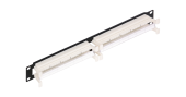Коммутационная панель NIKOMAX 110 типа, 19", 1U, 100 пар, со cъемной этикеткой, белая с черным основанием