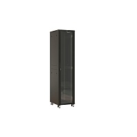Шкаф напольный 19-дюймовый, 47U, 2277х600х1200 мм (ВхШхГ), передняя стеклянная дверь со стальными перфорированными боковинами, задняя дверь сплошная, 