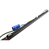 Блок розеток, вертикальный, 28 розеток IEC320 C13, 4 розетки IEC320 C19, кабель питания 2.5м (3х4.0мм2) с вилкой IEC 60309 32A (2P+E), 250В, корпус ал