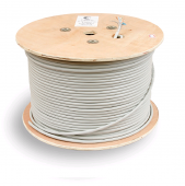 Кабель витая пара экранированная FTP (F/UTP), категория 6, 4 пары (23 AWG), одножильный (305 м)
