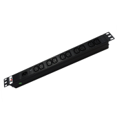 Гор блок розеток Rem-10, 1×10A, инд, 10C13, 19", вход C14