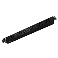 Гор блок розеток Rem-10, 1×10A, инд, 10C13, 19", вход C14