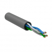 ITK Витая пара U/UTP кат.5E 2х2х24AWG solid PVC 1м серый (100м/бухта)