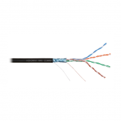 Кабель NIKOMAX F/UTP 4 пары, Кат.5e (Класс D), тест по ISO/IEC, 100МГц, одножильный, BC (чистая медь), 24AWG (0,50мм), полиэтилен, внешний, черный, 30