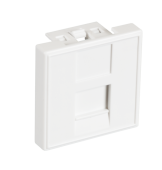 Вставка NETLAN типа Mosaic 45x45мм, 1 порт, под модули-вставки типа Keystone, со шторкой, белая, уп-ка 10 шт.