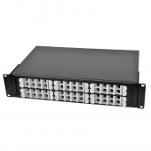 Оптический бокс (кросс) 19" выдвижной, 2U, до 48 портов, цвет черный