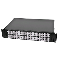 Оптический бокс (кросс) 19" выдвижной, 2U, до 48 портов, цвет черный