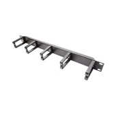 Организатор кабельный 19", 1U, с 5 пластиковыми кольцами, черный