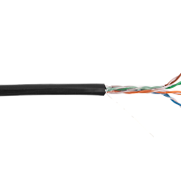 Кабель NETLAN U/UTP 4 пары, Кат.5e, 100МГц, одножильный, CCA (омедненный алюминий),  внешний, PE до -40C, черный, 305м