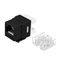 Модуль коммутационный типа Keystone, UTP, Кат.6, 180°, цвет черный