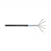 Кабель Премиум F/UTP, 4 пары, Кат.6 (Класс E), 450 МГц, AWG 23, универсальный, LSZH нг(А)-HF, цвет черный, катушка 305 м