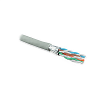 Кабель витая пара U/FTP, кат. 6a (10GBE), 4 пары (23AWG), одножильный (solid), для использования в неэкранированных системах, LSZH, серый (куски)