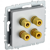 BRITE Аудиорозетка 4-мест. РА10-БрБ бел. IEK