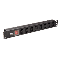 ITK PDU 8 розеток C13 с LED выкл,1U, шнур 2м вилка нем.ст