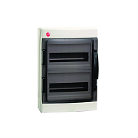 Щиток настен.с двер. 24мод.,IP65,сер.,с клем. блок. 2х87508 и замком