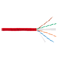 Кабель NIKOMAX U/UTP 4 пары, Кат.6 (Класс E), тест по ISO/IEC, 250МГц, одножильный, BC (чистая медь), 23AWG (0,55мм), полимерный материал нг(А)-HF, вн