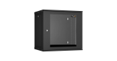 Настенный разборный шкаф TLK 19", 12U, стеклянная дверь, Ш600хВ569хГ450мм, 1 пара монтажных направляющих, черный