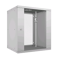 Шкаф телекоммуникационный настенный 19" 12U, серия LIGHT разборный, дверь стекло, цвет серый
