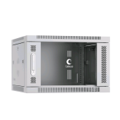 Шкаф телекоммуникационный настенный 19" 6U 600x450x368mm (ШхГхВ) дверь стекло