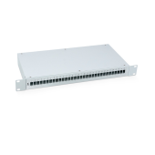 Кросс бокс оптический 19" на 32 SC (LC duplex) со сплайс пластиной и КДЗС (без пигтейлов и проходных адаптеров)