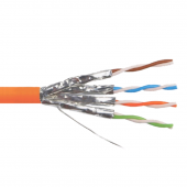 Кабель Суприм экранированный U/FTP, 4 пары, Кат.6A, 500 МГц, AWG 23, внутренний LSZH нг(А)-HFLTx, кат. 100 м, цвет оранжевый (ТЕСТ)