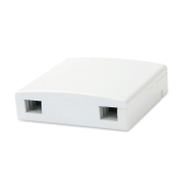 Оптическая абонентская розетка (без адаптера), совместима с адаптерами SC/DLC, 2 порта, 86 мм х 86 мм х 25 мм