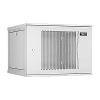 Настенный разборный шкаф TLK 19", 9U, перфорированная дверь, Ш600хВ436хГ600мм, 2 пары монтажных направляющих, серый