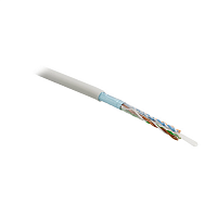 Кабель витая пара F/UTP, категория 5e, 4 пары (24 AWG), одножильный (solid), LSZH, нг(А)-HF, –20°C – +75°C, серый - гарантия: 15 лет комп, 25 лет сист