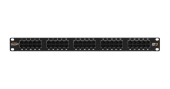 Коммутационная панель NIKOMAX 19", 1U, телефонная, 50 портов, Кат.3 (Класс C), 16МГц, RJ45/8P6C, 110/KRONE, с заземлением, с органайзером, черная