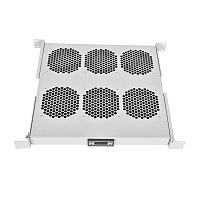 Модуль вентиляторный 19" 1U, 6 вентиляторов, регул. глубина 390-750 мм  с контроллером