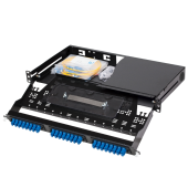 Кросс КТП, выдвижной, полный комплект, 16х2 портов, 2LC/UPC, OM4 50/125, 32 порта, 1U, цвет черный