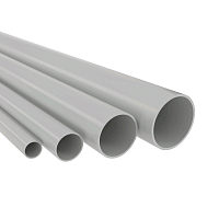 Труба ПВХ жёсткая гладкая д.20мм, лёгкая, 2м, цвет серый