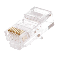 Коннектор NETLAN RJ45/8P8C под витую пару, Кат.6 (Класс E), 250МГц, покрытие 3мкд, универсальные ножи, для проводников 0,47-0,51мм, неэкранированный, 