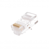 Коннектор NETLAN RJ45/8P8C под витую пару, Кат.6 (Класс E), 250МГц, покрытие 3мкд, универсальные ножи, для проводников 0,47-0,51мм, неэкранированный, 