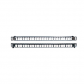 Модульная патч-панель 19", 24 порта, Flat Type, 0.5U, для экранированных и неэкранированных модулей KJNE, с задним каб организатором,без модулей