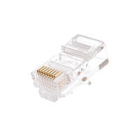 Коннектор NETLAN RJ45/8P8C под витую пару, Кат.6 (Класс E), 250МГц, покрытие 3мкд, универсальные ножи, для проводников 0,47-0,51мм, неэкранированный, 