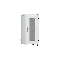 Напольный шкаф серии Lite II 19", 24U, стеклянная дверь, цельнометаллические стенки и задняя дверь, Ш600х1242хГ600мм, в разобранном виде, серый