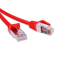 Патч-корд экранированный CAT5E F/UTP 4х2, LSZH, красный, 3.0м