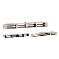 Патч-панель 19" для претерминированных медных и оптических кассет, 8 слотов под кассеты, 1U